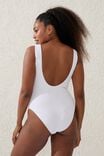 Scoop Back One Piece Cheeky, WHITE CRINKLE - alternate image 3