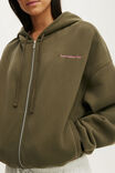 Plush Oversized Cocoon Zip Through, CUTEILITY GREEN - example image 2