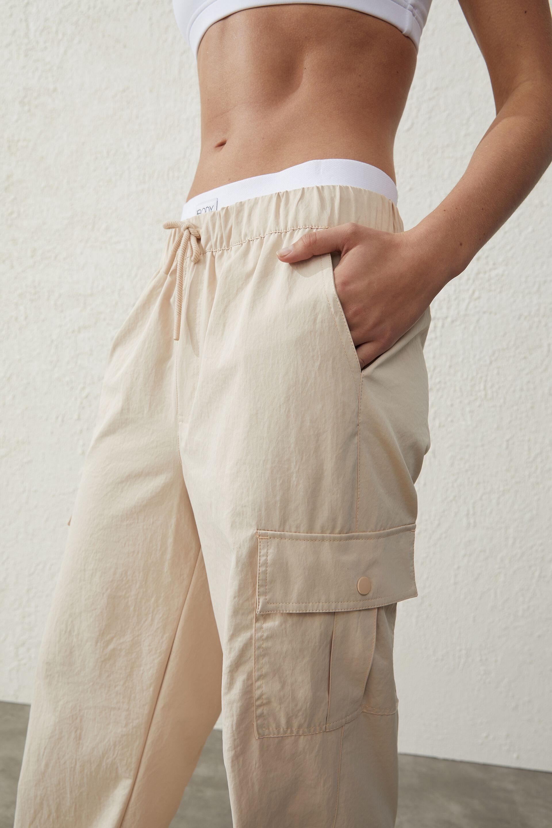Ex Zara Ladies Combat Stretch Trousers Cargo Cotton Joggers Elasticated  Waist  eBay
