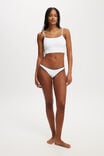 Cropped Tankini Swim Top, WHITE CRINKLE/BLANKET STITCH - alternate image 4