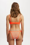 Fixed Tie Side Brazilian Bikini Bottom, ORANGE STRIPE RIB - alternate image 3