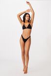 Refined High Side Brazilian Bikini Bottom, BLACK RIB 21