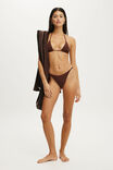 Micro String Triangle Bikini Top, BROWN EMBER TERRY - example image 4
