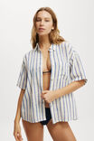 The Essential Short Sleeve Beach Shirt Asia Fit, BLUE/NATURAL STRIPE - alternate image 1