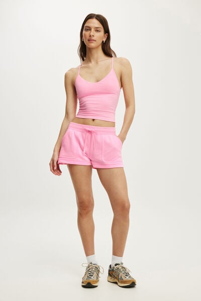 Active Fleece Utility Short, PRISM PINK