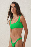 Thick Strap Scoop Crop Bikini Top, GARNET GREEN - alternate image 1