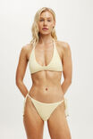 String Tie Side Cheeky Bikini Bottom, MELLOW YELLOW TERRY - example image 4