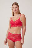 Butterfly Lace Wirefree Lift Bra, ROSE RED - alternate image 1