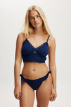 Organic Cotton Ruffle Bikini Brief, VOYAGE BLUE POINTELLE - alternate image 4