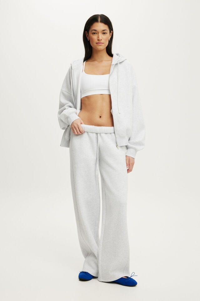 Plush Oversized Cocoon Zip Through, CLOUDY GREY MARLE