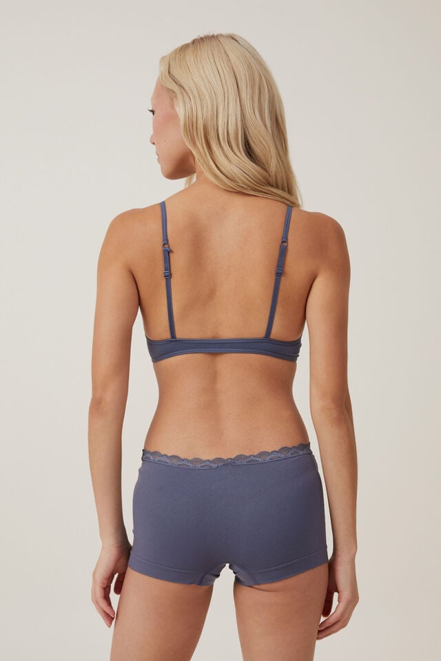 Seamless Triangle Padded Bralette, INFINITY BLUE