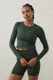 Ultra Soft Fitted Long Sleeve Top, FOREST GREEN - alternate image 1