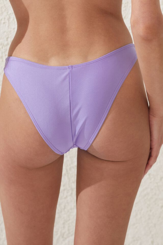 High Side Brazilian Seam Bikini Bottom, ARIEL PURPLE SHIMMER