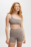 Highwaisted Shortie Short, DESERT GREY RIB - alternate image 4