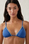 Micro Slider Triangle Bikini Top, SPRING BLUE/BLANKET STITCH - alternate image 2