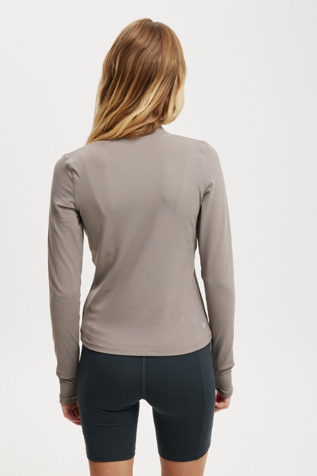 Active Core Zip Through Long Sleeve, DESERT GREY