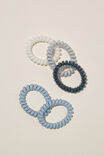 Coil Hair Ties 5Pk, FROSTED BLUE - alternate image 2