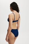 High Apex Bikini Top, DEEP BLUE METALLIC CRINKLE - alternate image 3