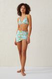 Saia - Side Gathered Swim Skirt, RETRO LAYERED EMERALD FLORAL - vista alternativa 4
