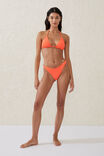 Refined High Side Thong Bikini Bottom, VIBRANT ORANGE CRINKLE - alternate image 1