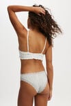 Organic Cotton Lace Cheeky Brief, GREY MARLE - alternate image 3