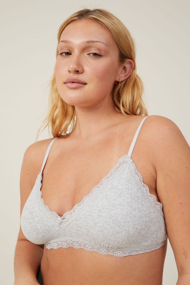 Organic Cotton Lace Triangle Padded Bralette