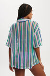 The Essential Short Sleeve Beach Shirt, TROPICAL IRIS/DEEP GREEN OPEN MESH - alternate image 3