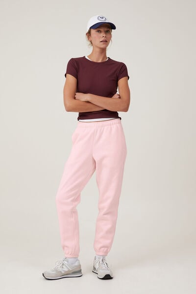 Shop Plus Size Australian Cotton Crop Legging in Pink