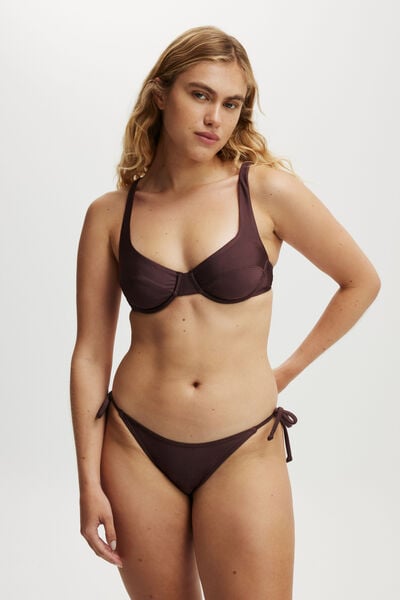 Top De Biquíni - Underwire Balconette Bikini Top, WILLOW BROWN SHIMMER