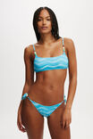Straight Neck Crop Bikini Top, WATERCOLOUR BLUES - alternate image 1