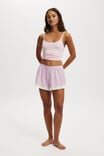 Woven Sleep Short With Lace Trim, CAMILLE DITSY PINK - alternate image 1