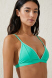 Fixed Triangle Bikini Top, FRESH GREEN/BLANKET STITCH - alternate image 2