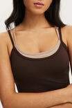 Ultra Soft Contrast Layer Tank, FRENCH ROAST/LATTE - example image 2