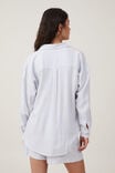 Camiseta - Flannel Boyfriend Long Sleeve Shirt, PANNA COTTA/BLUE CHECK - vista alternativa 3