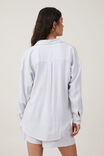 Flannel Boyfriend Long Sleeve Shirt, PANNA COTTA/BLUE CHECK - alternate image 3