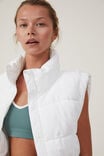 The Mother Puffer Panelled Crop Vest, WHITE - alternate image 2