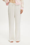 Washed Satin Wide Leg Pant, CREAM - example image 2