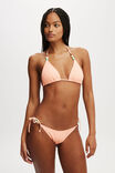 Fixed Tie Side Brazilian Bikini Bottom, PEACH DREAM CRINKLE - alternate image 4