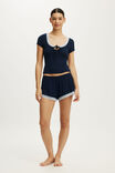 Slinky Soft Lace Trim Short, MOON TIDE - example image 1