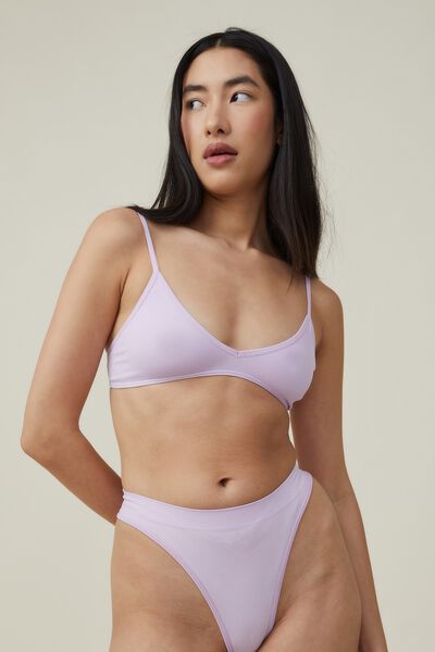 Seamless Rib Triangle Bralette, ORCHID BLOOM