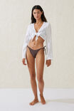 Knot Front Beach Long Sleeve Top, WHITE - alternate image 4