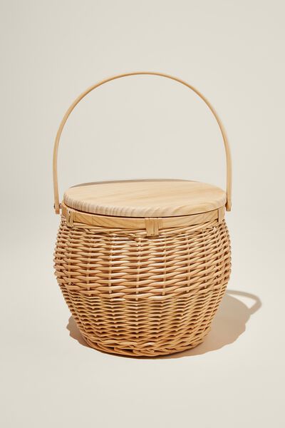Sml Round Cooler Basket, NATURAL