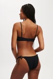 Fixed Tie Side Cheeky Bikini Bottom, BLACK CRINKLE - alternate image 3