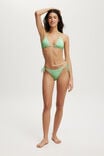Fixed Tie Side Brazilian Bikini Bottom, GEORGETTE FLORAL GREENS - alternate image 1