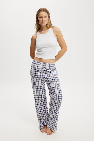 Flannel Boyfriend Boxer Pant, ROBBIN CHECK/BLUE