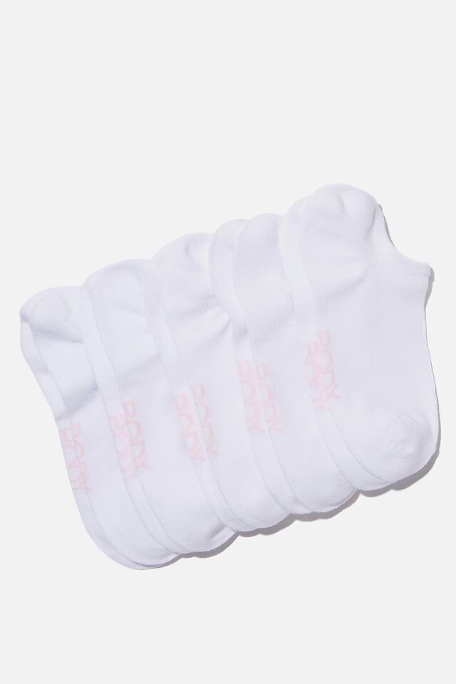 5Pk Body Low Cut Socks, WHITE