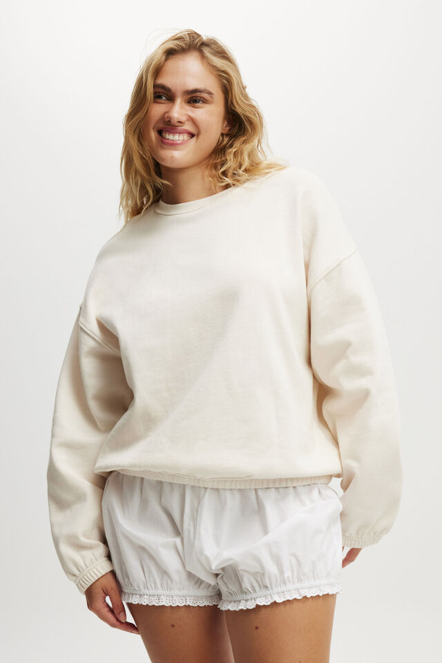 Cozy Sleep Crew Neck Fleece, SWEET CREAM