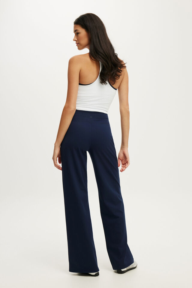 Ultra Soft Tie Front Wide Leg Pant, PREP SPORT NAVY