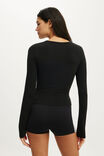 Active Keyhole Long Sleeve, BLACK - example image 3