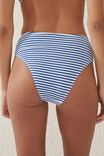 Highwaisted Cheeky Bikini Bottom, SPRING BLUE CRINKLE STRIPE - alternate image 2